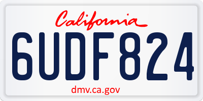 CA license plate 6UDF824