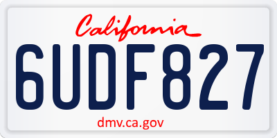 CA license plate 6UDF827