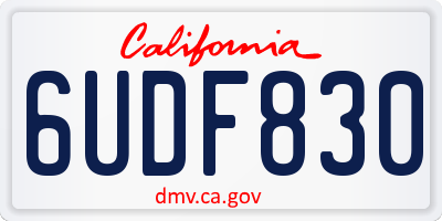 CA license plate 6UDF830