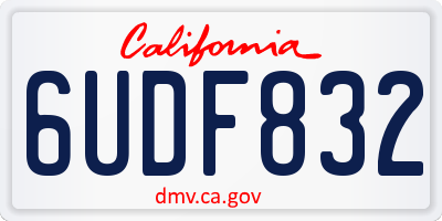 CA license plate 6UDF832
