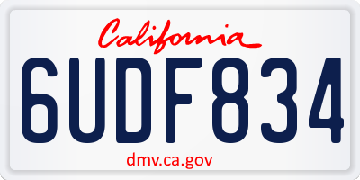 CA license plate 6UDF834