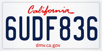 CA license plate 6UDF836