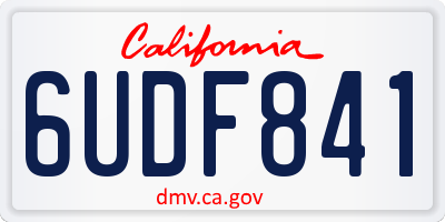 CA license plate 6UDF841