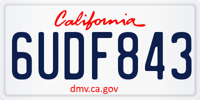 CA license plate 6UDF843
