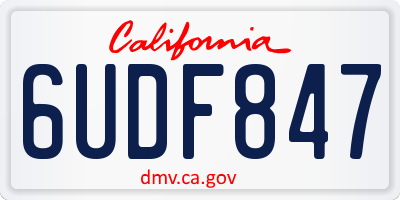 CA license plate 6UDF847