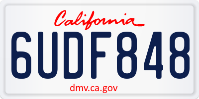 CA license plate 6UDF848