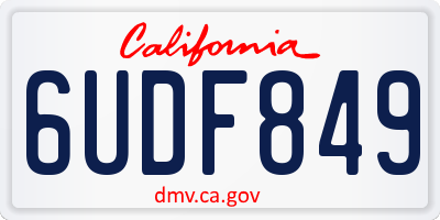 CA license plate 6UDF849