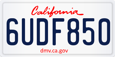 CA license plate 6UDF850