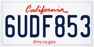 CA license plate 6UDF853