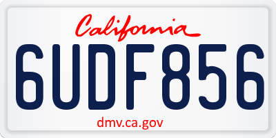 CA license plate 6UDF856