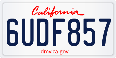 CA license plate 6UDF857