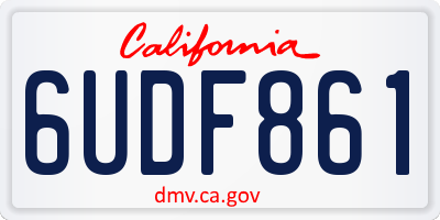 CA license plate 6UDF861
