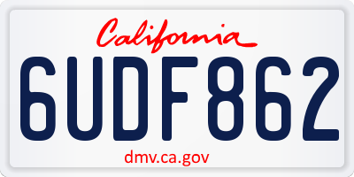 CA license plate 6UDF862