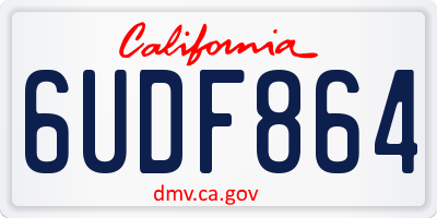 CA license plate 6UDF864