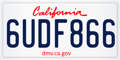 CA license plate 6UDF866