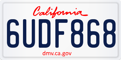 CA license plate 6UDF868
