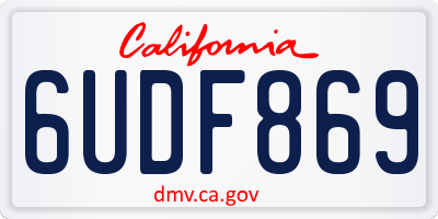 CA license plate 6UDF869