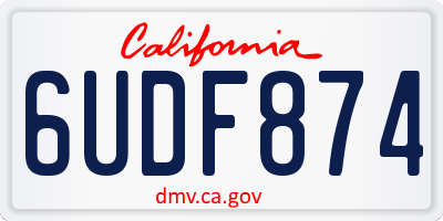 CA license plate 6UDF874