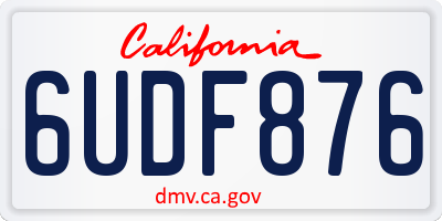 CA license plate 6UDF876