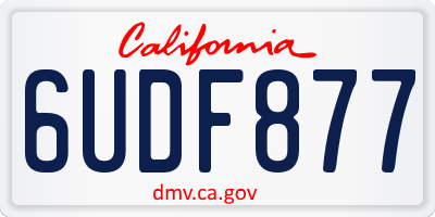 CA license plate 6UDF877