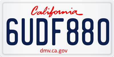 CA license plate 6UDF880