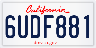CA license plate 6UDF881