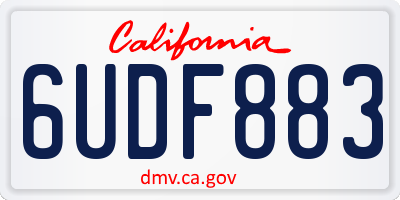 CA license plate 6UDF883
