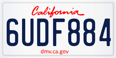 CA license plate 6UDF884