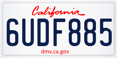 CA license plate 6UDF885