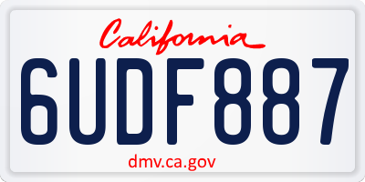 CA license plate 6UDF887