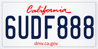CA license plate 6UDF888