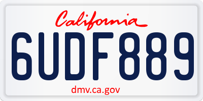 CA license plate 6UDF889