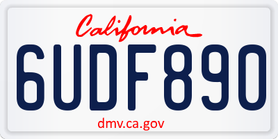 CA license plate 6UDF890