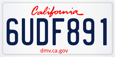 CA license plate 6UDF891