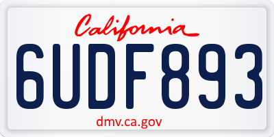 CA license plate 6UDF893