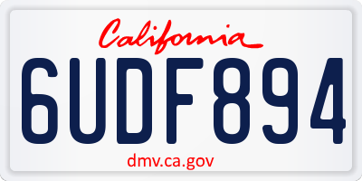 CA license plate 6UDF894