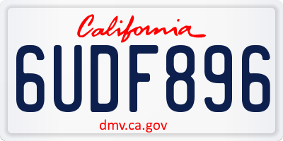CA license plate 6UDF896