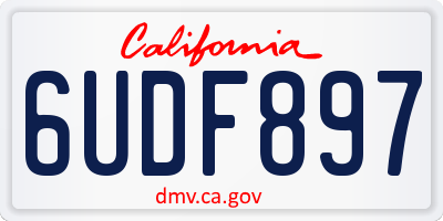 CA license plate 6UDF897
