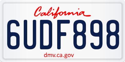 CA license plate 6UDF898