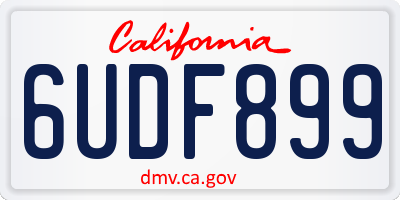 CA license plate 6UDF899