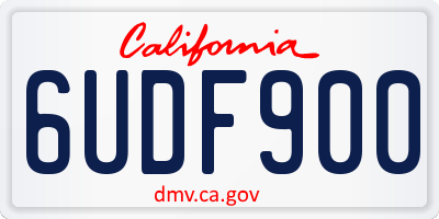 CA license plate 6UDF900