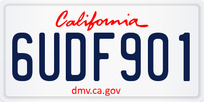 CA license plate 6UDF901
