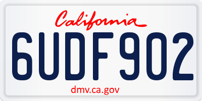 CA license plate 6UDF902