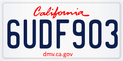 CA license plate 6UDF903