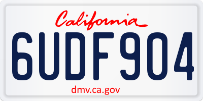 CA license plate 6UDF904