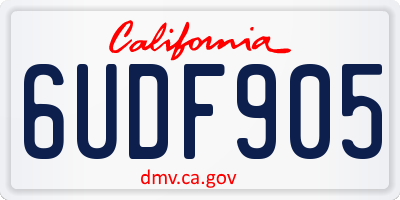 CA license plate 6UDF905