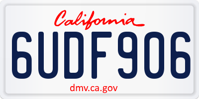 CA license plate 6UDF906