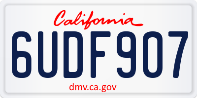 CA license plate 6UDF907