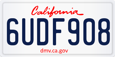 CA license plate 6UDF908