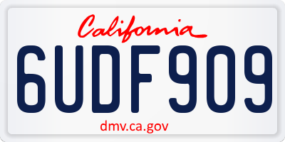 CA license plate 6UDF909